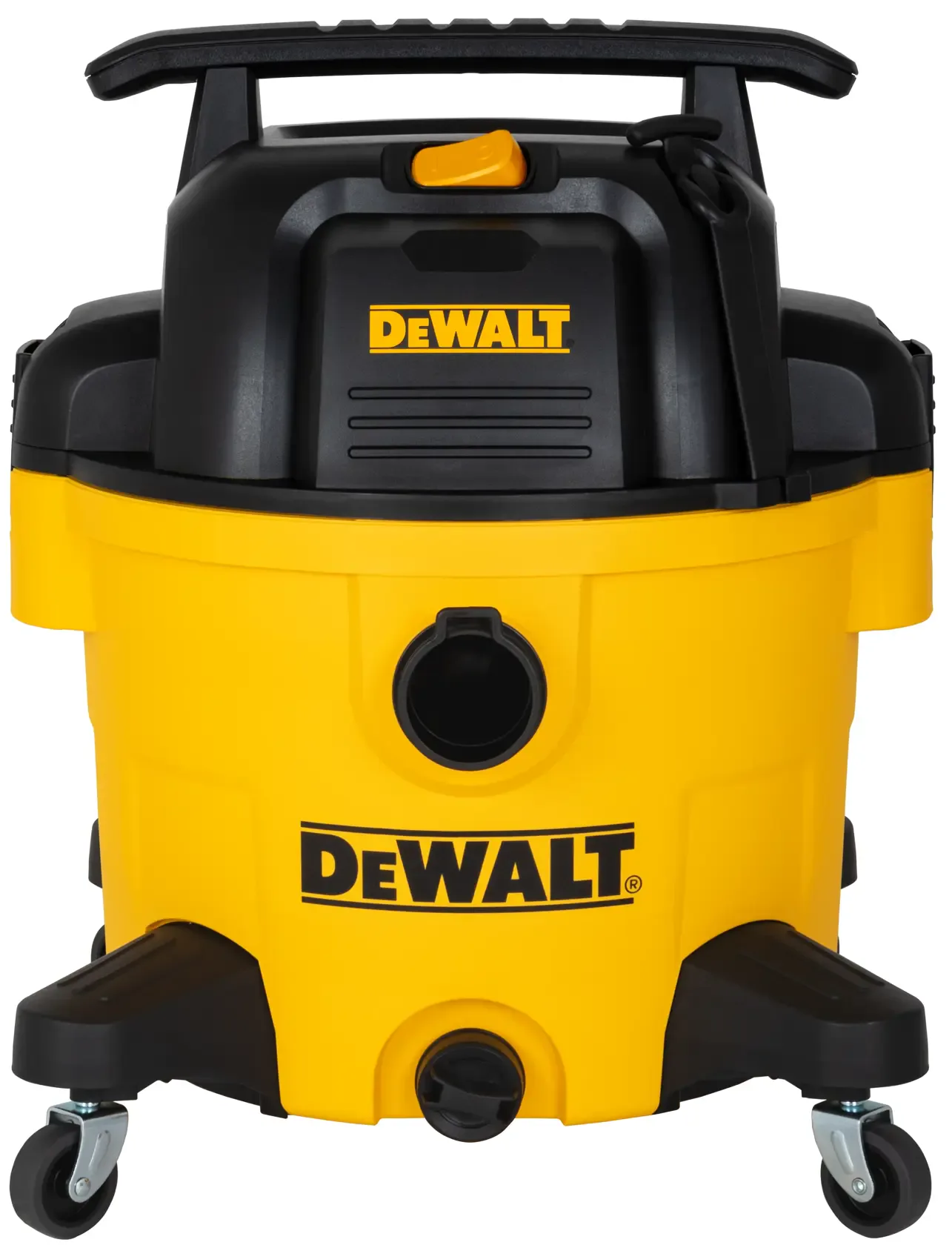 DEWALT DXV09P 9-gallon 5 HP poly wet/dry vacuum, product photo on white background.
